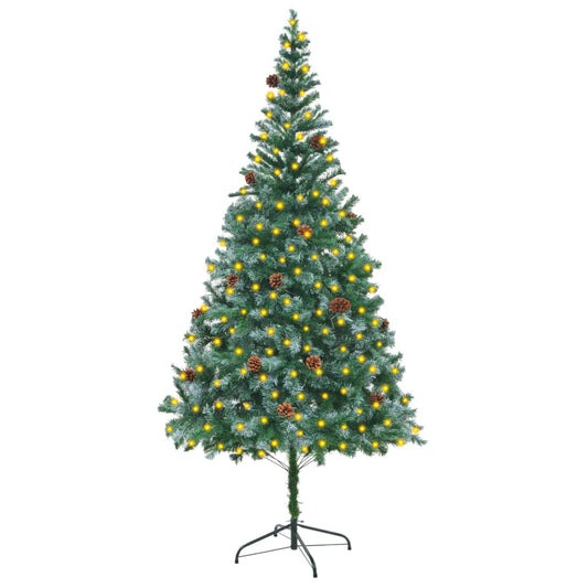Berkfield Artificial Christmas Tree with LEDs&Pinecones 210 cm