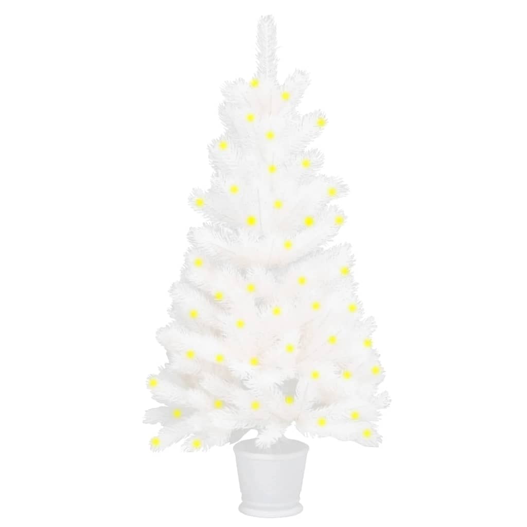 Berkfield Artificial Christmas Tree with LEDs White 90 cm