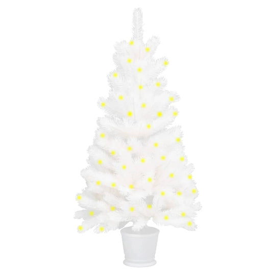 Berkfield Artificial Christmas Tree with LEDs White 90 cm