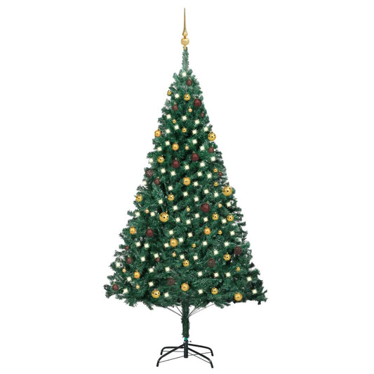 Berkfield Artificial Christmas Tree with LEDs&Ball Set Green 240 cm