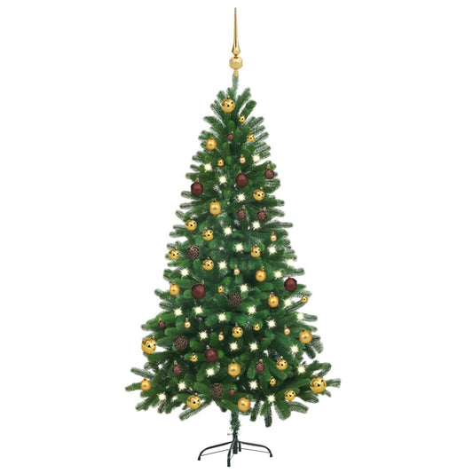 Berkfield Artificial Christmas Tree with LEDs&Ball Set 150 cm Green