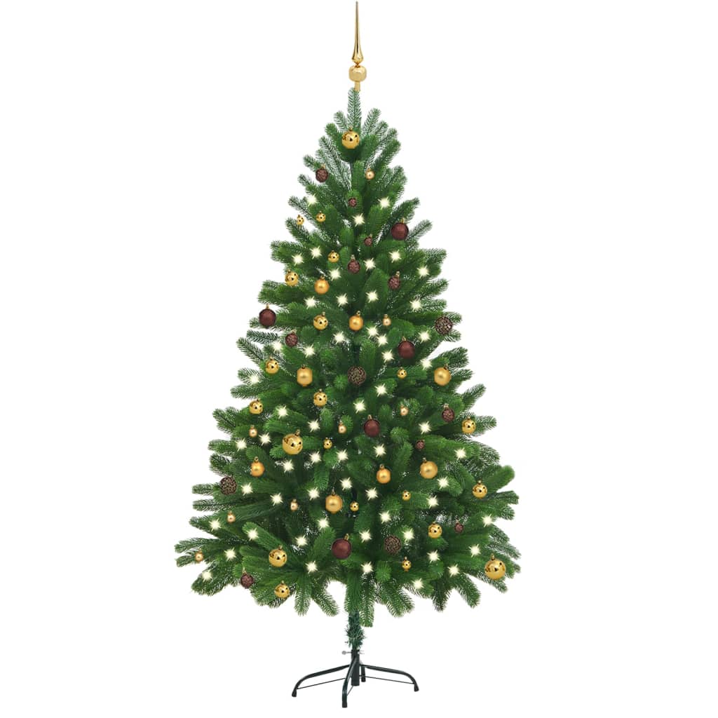 Berkfield Artificial Christmas Tree with LEDs&Ball Set 210 cm Green