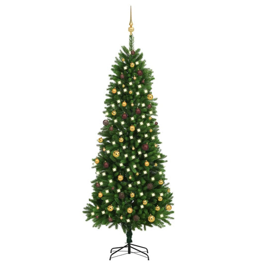 Berkfield Artificial Christmas Tree with LEDs&Ball Set 240 cm Green