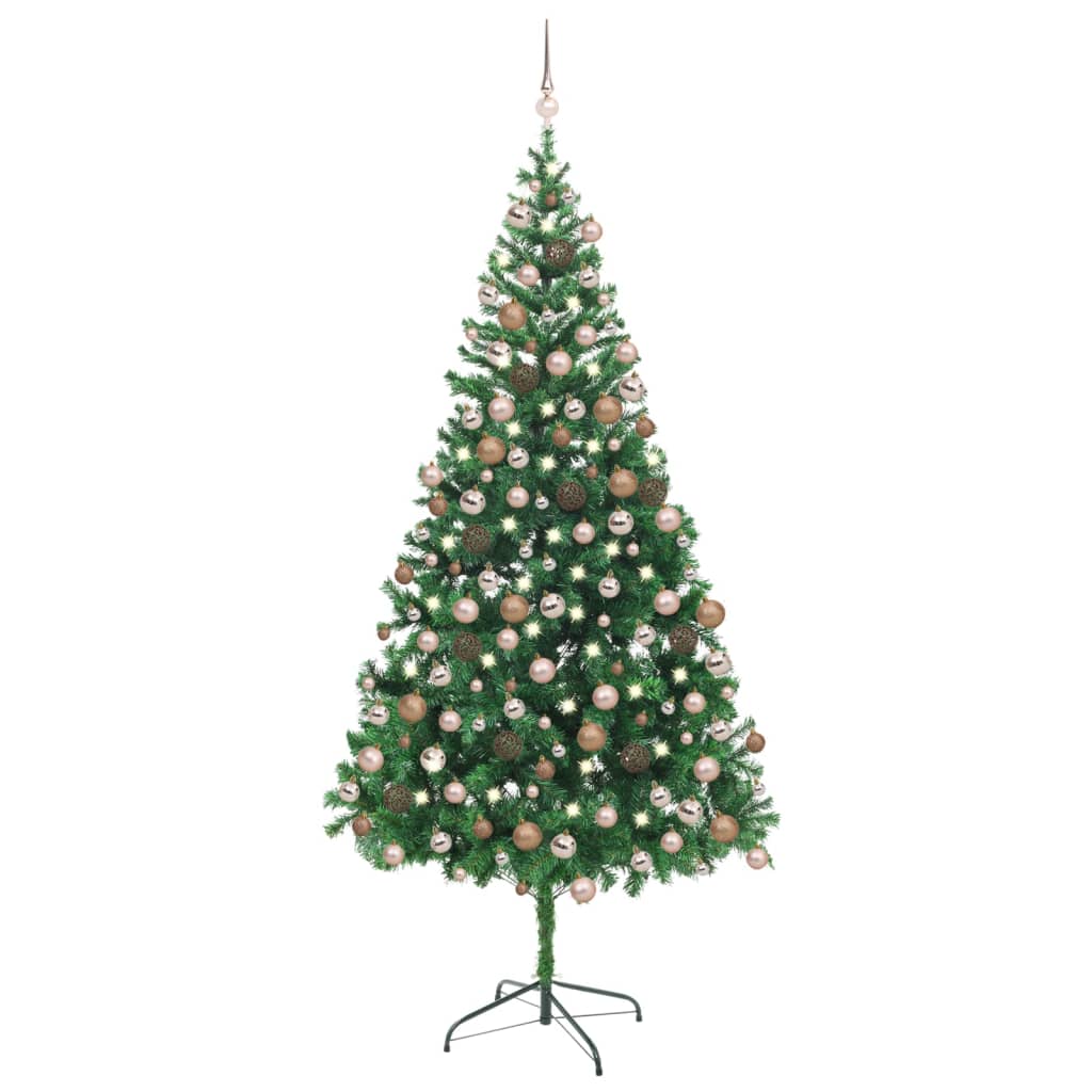 Berkfield Artificial Christmas Tree with LEDs&Ball Set 210cm 910 Branches