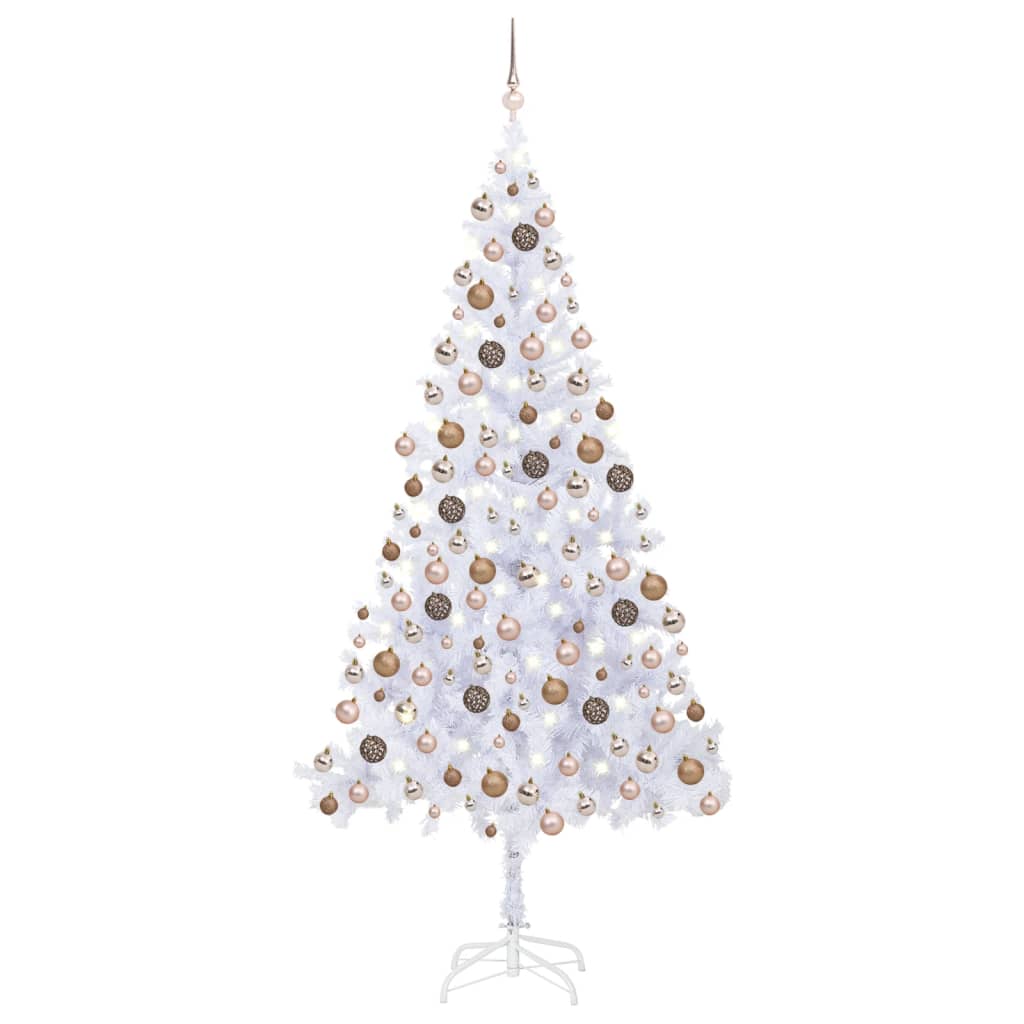 Berkfield Artificial Christmas Tree with LEDs&Ball Set 210cm 910 Branches