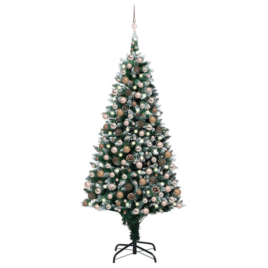 Berkfield Artificial Christmas Tree with LEDs&Ball Set&Pine Cones 240 cm