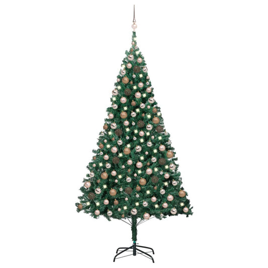 Berkfield Artificial Christmas Tree with LEDs&Ball Set Green 240 cm