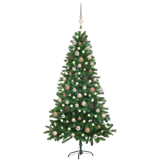 Berkfield Artificial Christmas Tree with LEDs&Ball Set 150 cm Green