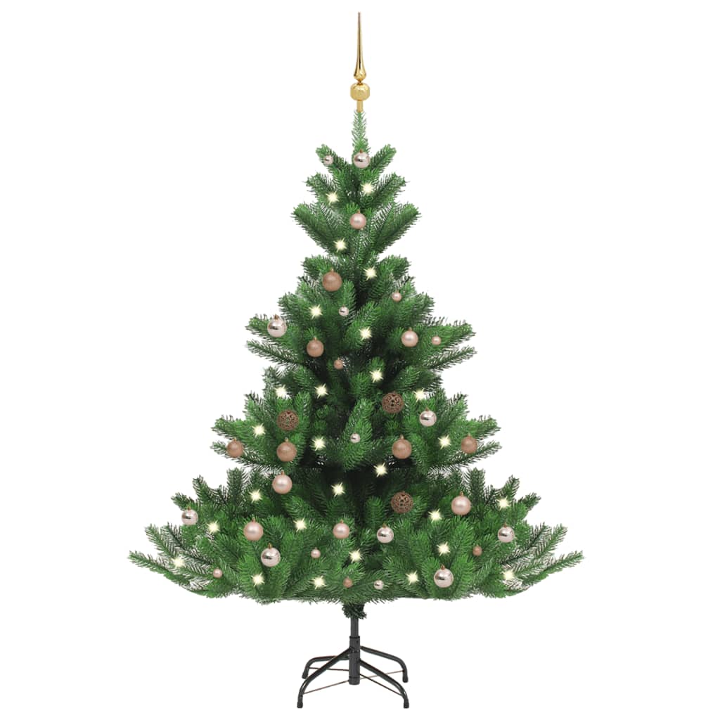 Berkfield Nordmann Fir Artificial Christmas Tree LED&Ball Set Green 120cm