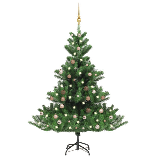 Berkfield Nordmann Fir Artificial Christmas Tree LED&Ball Set Green 120cm