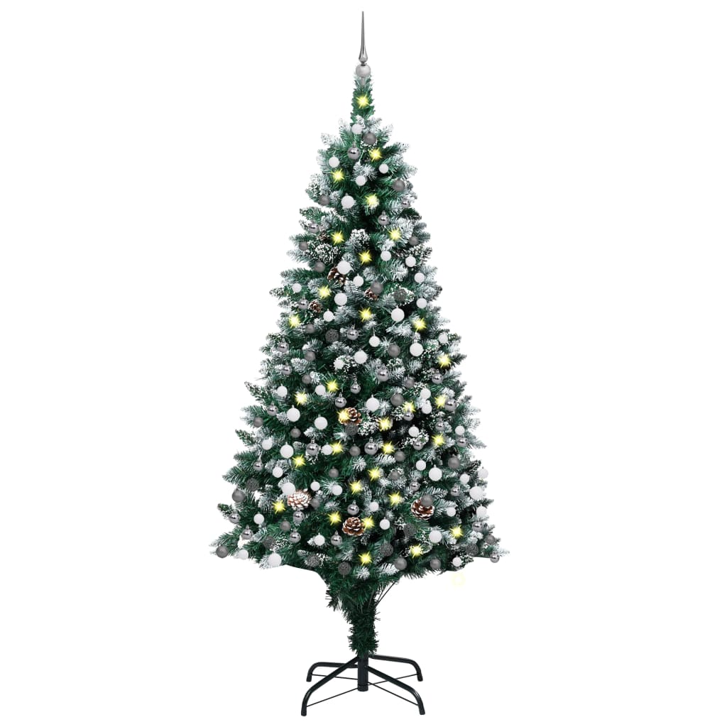 Berkfield Artificial Christmas Tree with LEDs&Ball Set&Pine Cones 240 cm