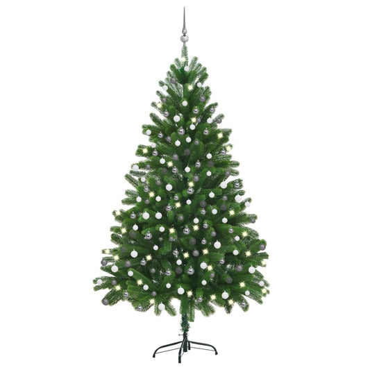 Berkfield Artificial Christmas Tree with LEDs&Ball Set 210 cm Green