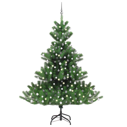 Berkfield Nordmann Fir Artificial Christmas Tree LED&Ball Set Green 240cm