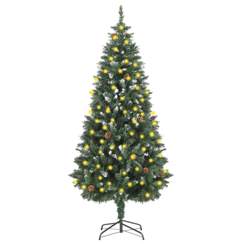 Berkfield Artificial Christmas Tree with LEDs&Pine Cones 180 cm