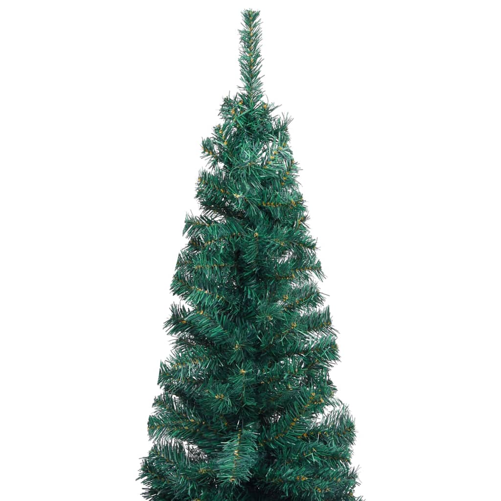 Berkfield Slim Artificial Christmas Tree with LEDs&Stand Green 120cm PVC