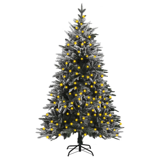 Berkfield Artificial Christmas Tree with LEDs&Flocked Snow 180 cm PVC&PE