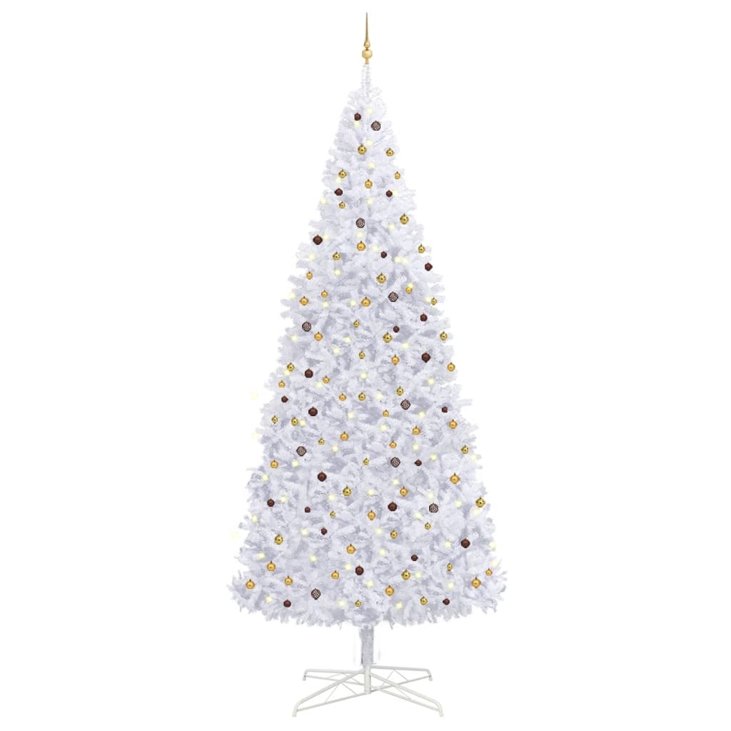 Berkfield Artificial Christmas Tree with LEDs&Ball Set LEDs 400 cm White