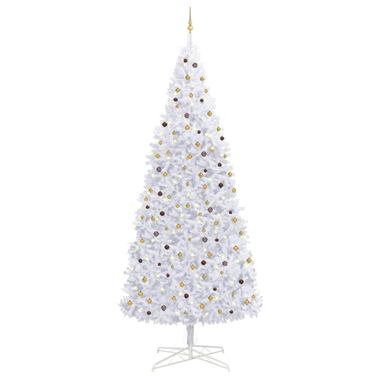 Berkfield Artificial Christmas Tree with LEDs&Ball Set LEDs 400 cm White