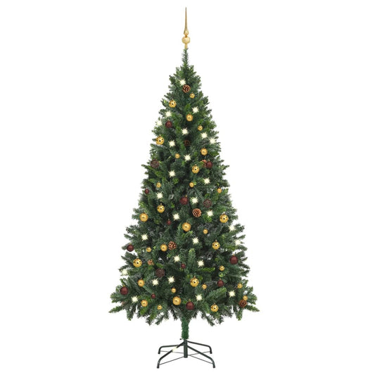Berkfield Artificial Christmas Tree with LEDs&Ball Set Green 180 cm