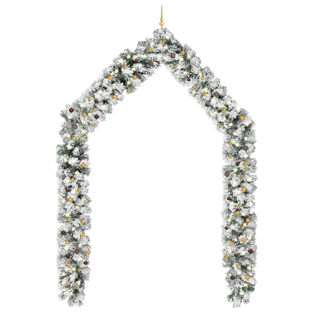 Berkfield Christmas Garland with LEDs&Ball Set Green 20 m PVC