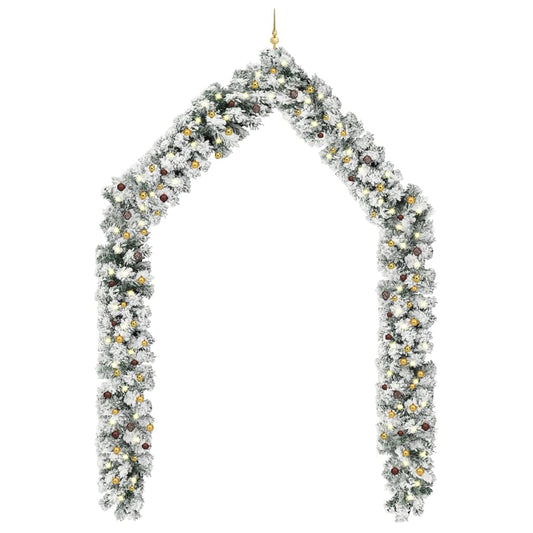 Berkfield Christmas Garland with LEDs&Ball Set Green 20 m PVC