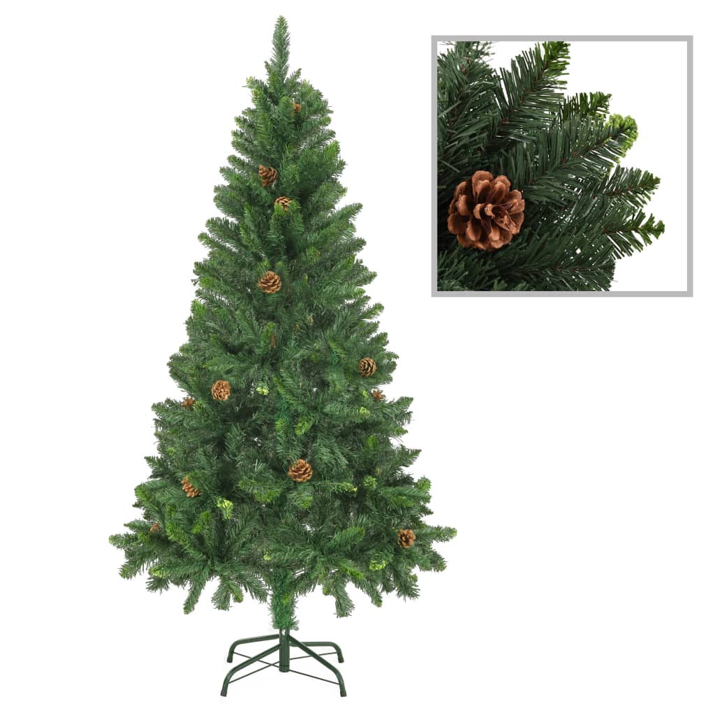 Berkfield Artificial Christmas Tree with LEDs&Ball Set&Pine Cones 150 cm