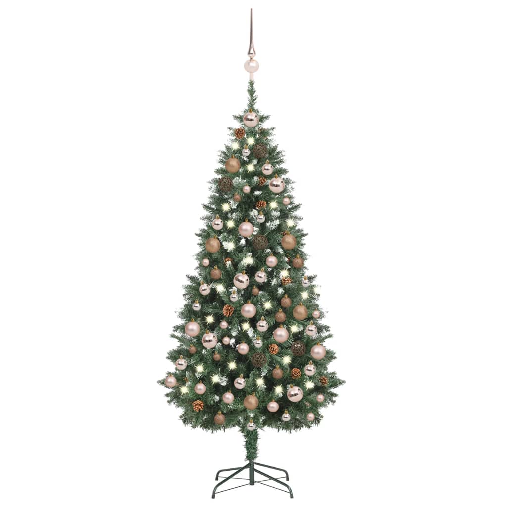 Berkfield Artificial Christmas Tree with LEDs&Ball Set&Pine Cones 180 cm