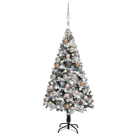 Berkfield Artificial Christmas Tree with LEDs&Ball Set Green 150 cm PVC