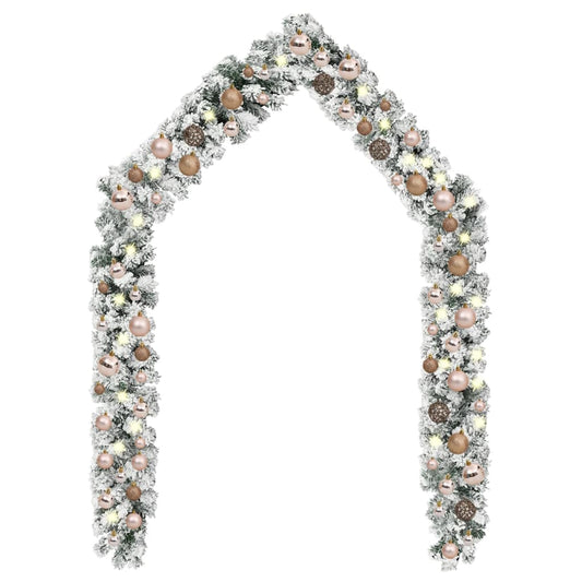 Berkfield Christmas Garland with LEDs&Ball Set Green 5 m PVC