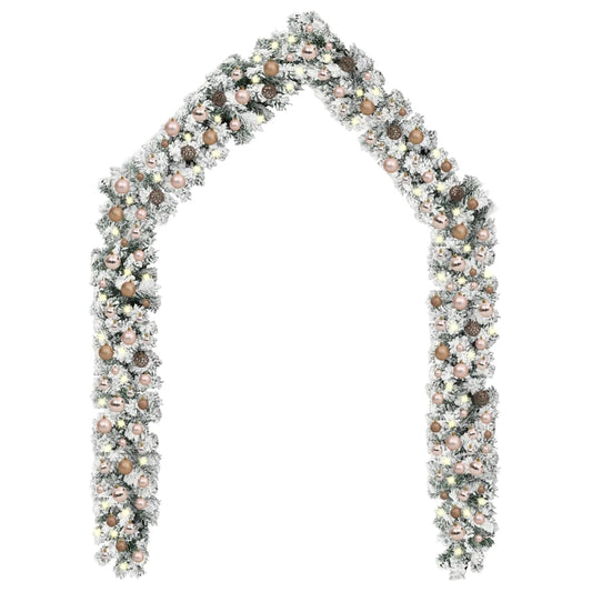 Berkfield Christmas Garland with LEDs&Ball Set Green 20 m PVC