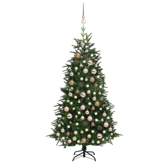 Berkfield Artificial Christmas Tree LEDs&Ball Set Green 180 cm PVC&PE