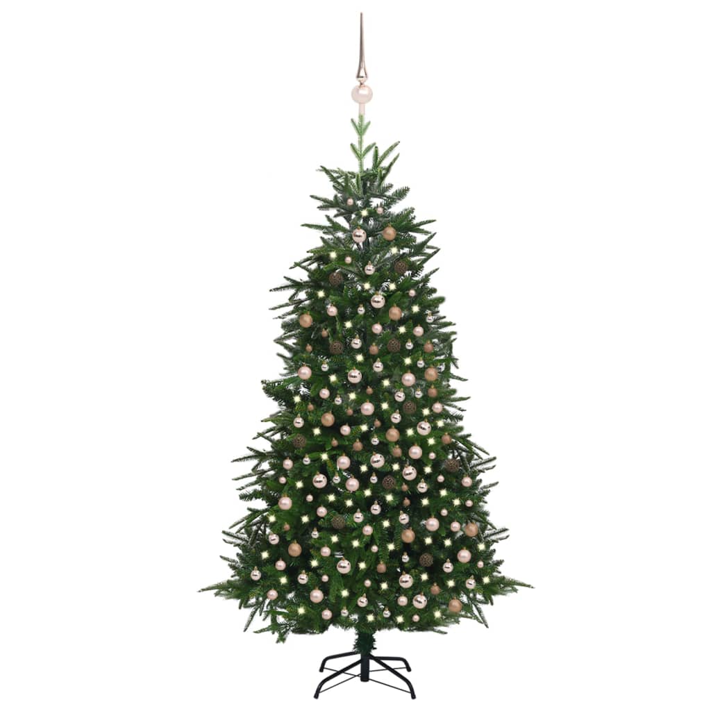 Berkfield Artificial Christmas Tree LEDs&Ball Set Green 240 cm PVC&PE