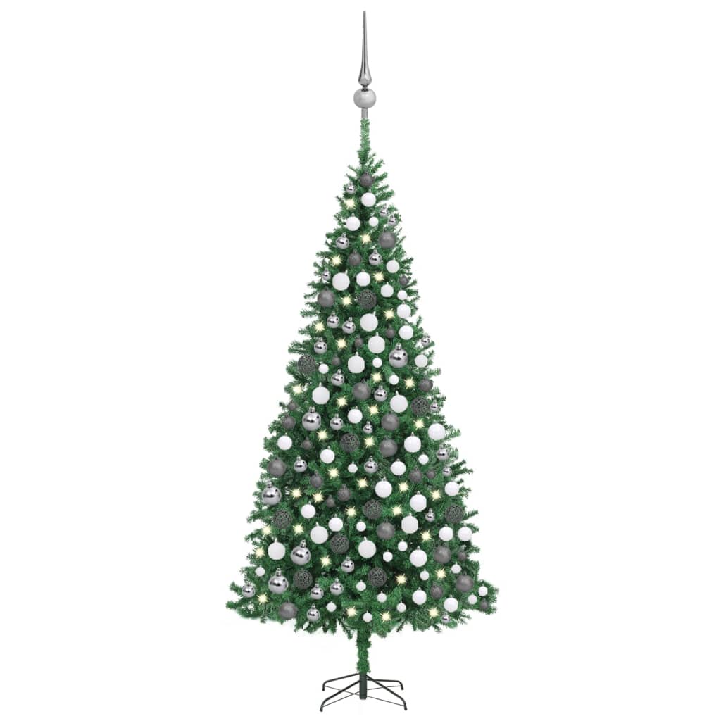 Berkfield Artificial Christmas Tree with LEDs&Ball Set LEDs 300 cm Green