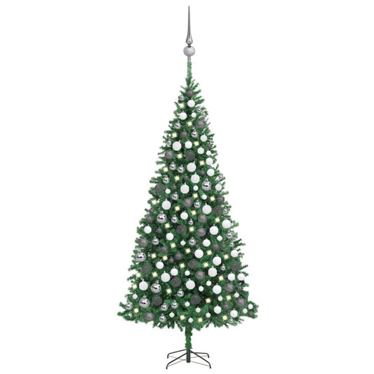 Berkfield Artificial Christmas Tree with LEDs&Ball Set LEDs 300 cm Green