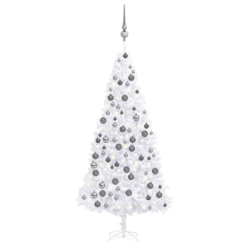 Berkfield Artificial Christmas Tree with LEDs&Ball Set LEDs 300 cm White
