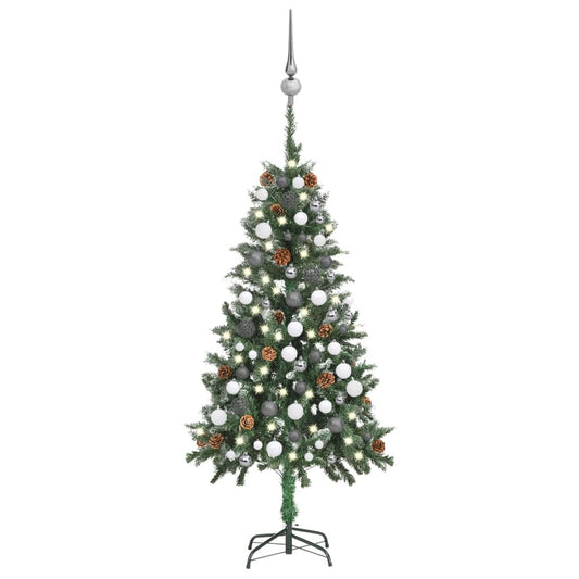 Berkfield Artificial Christmas Tree with LEDs&Ball Set Pine Cones 150 cm