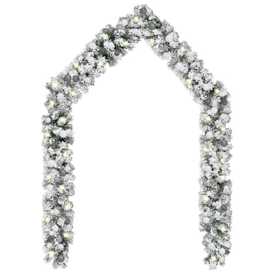 Berkfield Christmas Garland with LEDs&Ball Set Green 20 m PVC