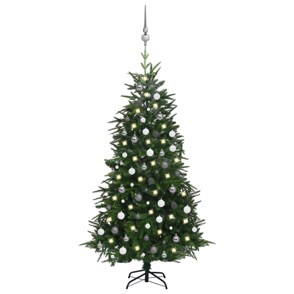 Berkfield Artificial Christmas Tree LEDs&Ball Set Green 180 cm PVC&PE