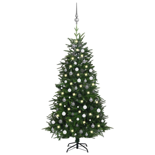 Berkfield Artificial Christmas Tree LEDs&Ball Set Green 180 cm PVC&PE