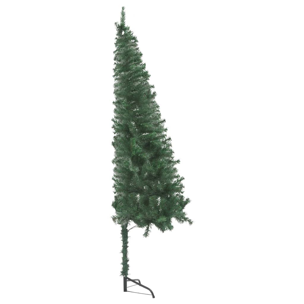 Berkfield Corner Artificial Christmas Tree LEDs&Ball Set Green 210 cm PVC