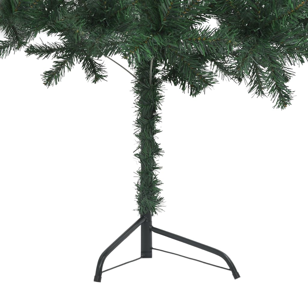 Berkfield Corner Artificial Christmas Tree LEDs&Ball Set Green 210 cm PVC