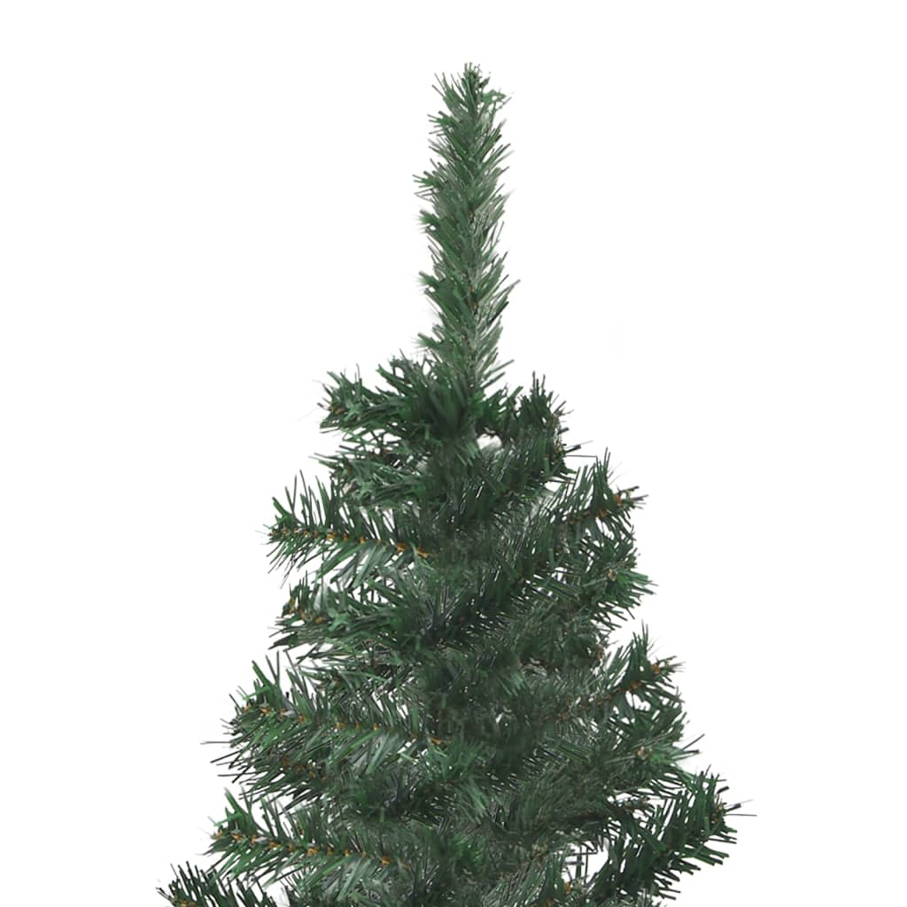 Berkfield Corner Artificial Christmas Tree LEDs&Ball Set Green 210 cm PVC