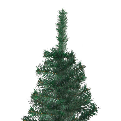 Berkfield Corner Artificial Christmas Tree LEDs&Ball Set Green 210 cm PVC