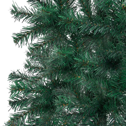 Berkfield Corner Artificial Christmas Tree LEDs&Ball Set Green 210 cm PVC