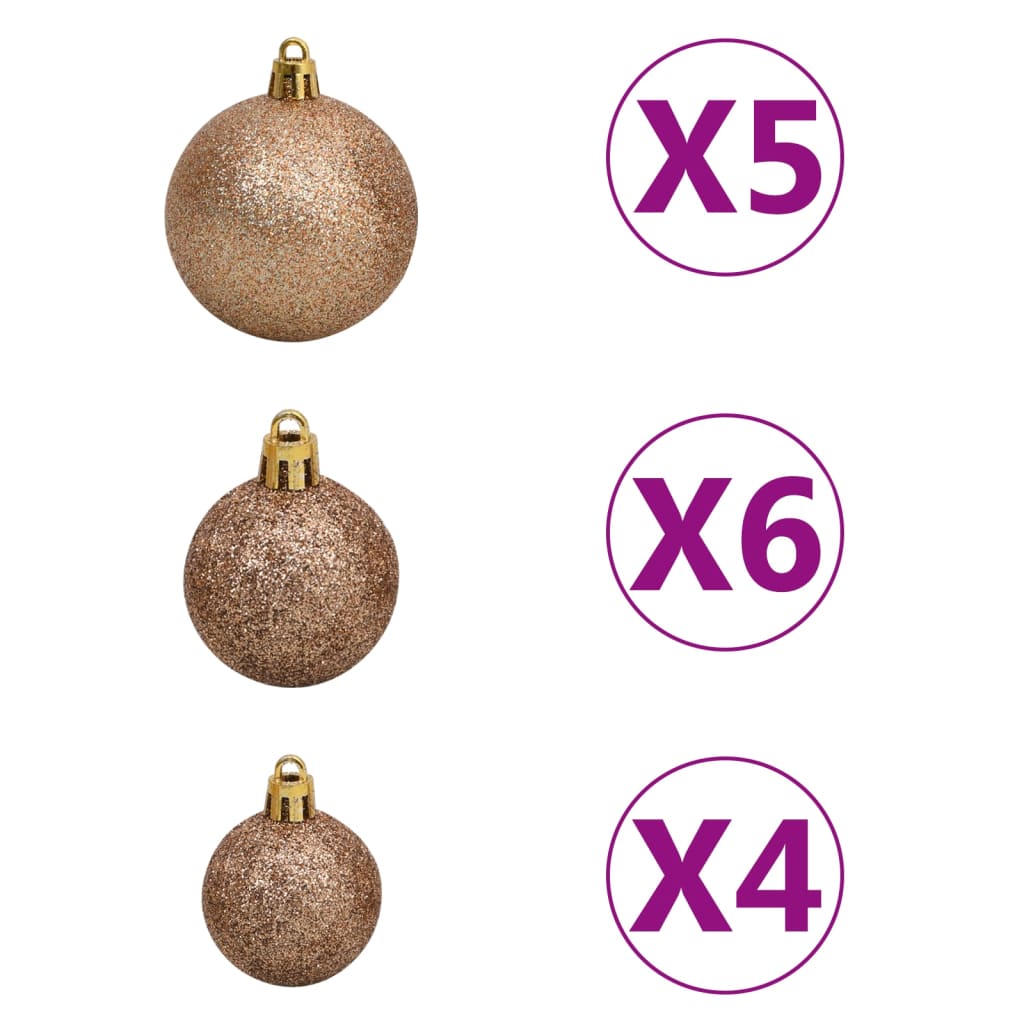 Berkfield Corner Artificial Christmas Tree LEDs&Ball Set Green 210 cm PVC