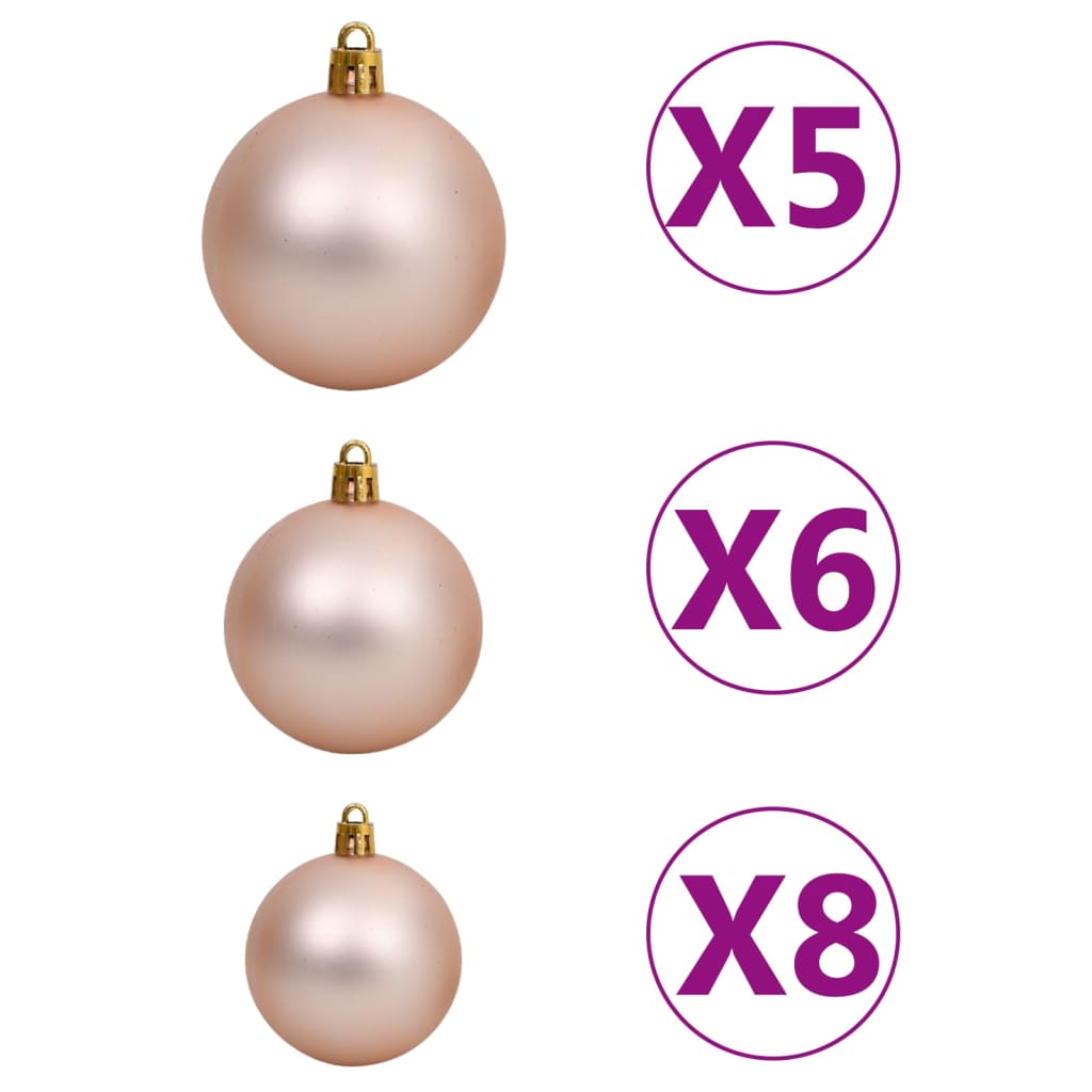 Berkfield Corner Artificial Christmas Tree LEDs&Ball Set Green 210 cm PVC
