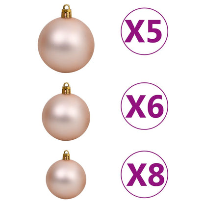 Berkfield Corner Artificial Christmas Tree LEDs&Ball Set Green 210 cm PVC