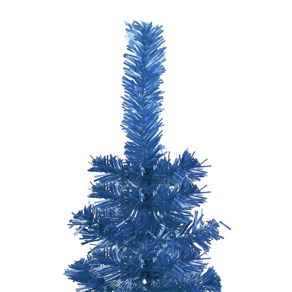 Berkfield Slim Christmas Tree with LEDs&Ball Set Blue 240 cm
