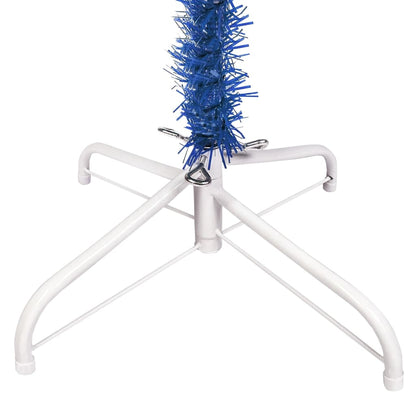 Berkfield Slim Christmas Tree with LEDs&Ball Set Blue 240 cm