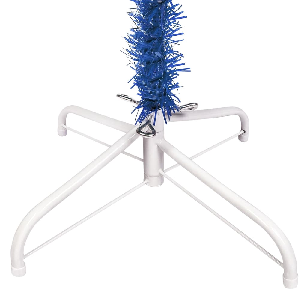 Berkfield Slim Christmas Tree with LEDs&Ball Set Blue 240 cm